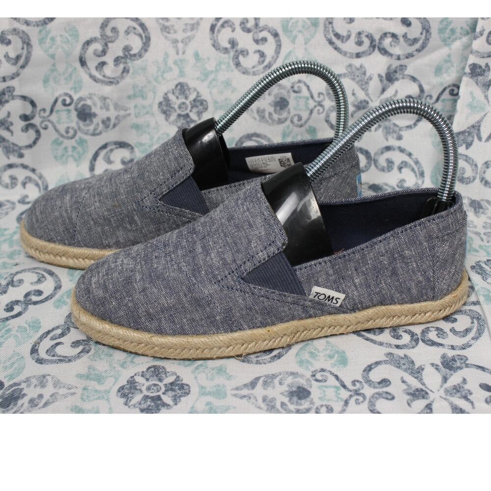 TOMS Womens‎ Redondo Navy Slub Chambray Slip-on Size 5.5